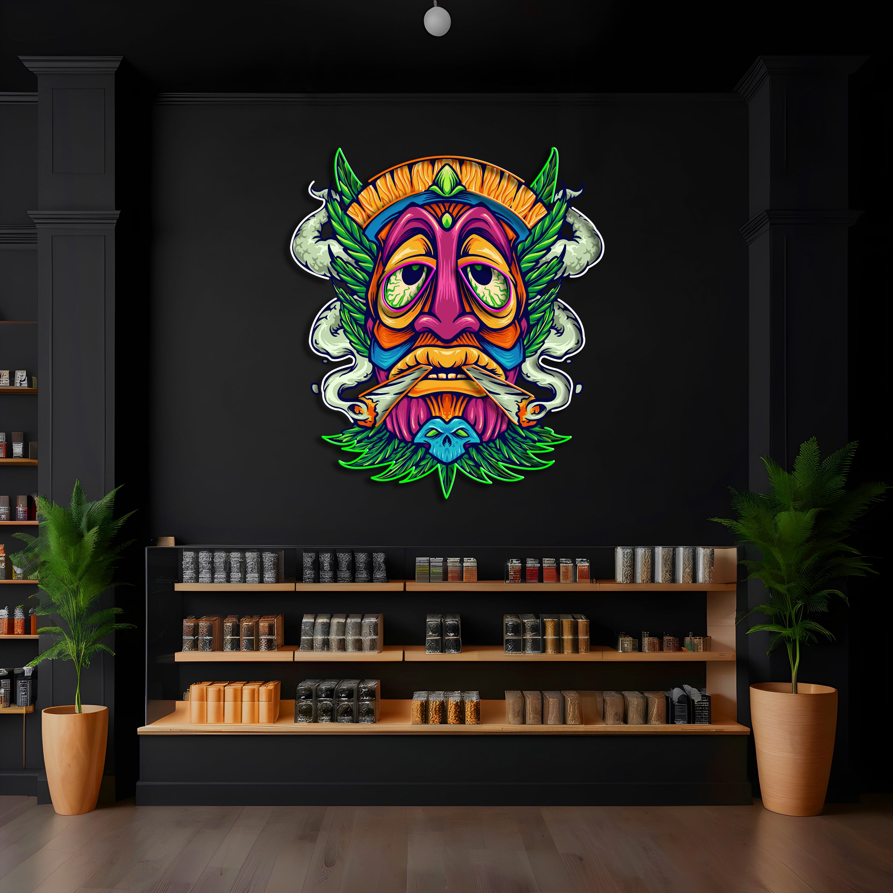 Blazin' Tiki Kush LED Neon Pop Art