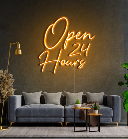 Open 24 Hours LED Neon Sign