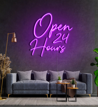 Open 24 Hours LED Neon Sign