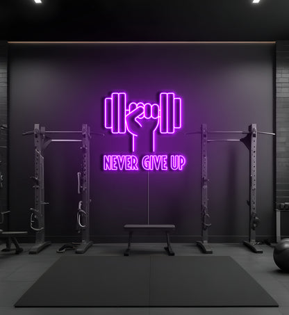 Never Give Up LED Neon Sign