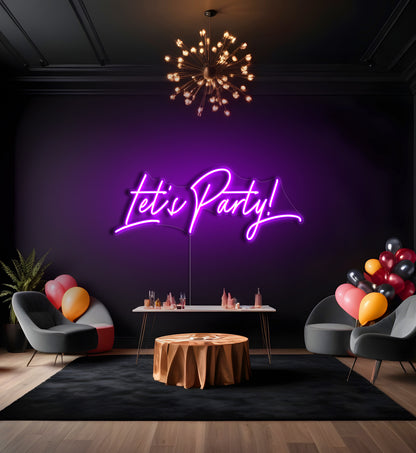 Let's Party LED Neon Sign