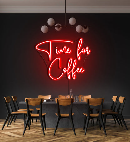 Time For Coffee LED Neon Sign
