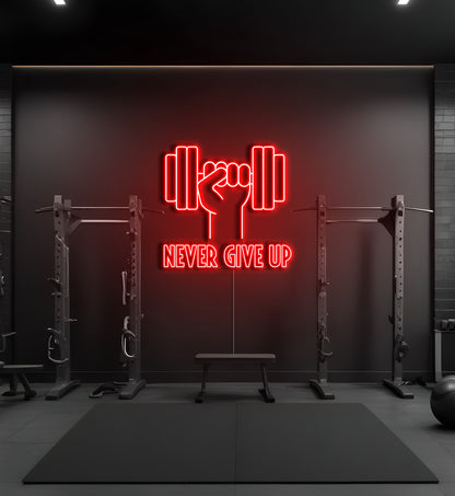 Never Give Up LED Neon Sign