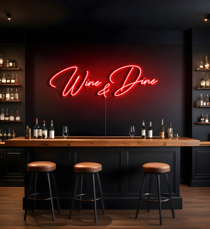 Wine & Dine LED Neon Sign