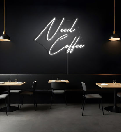 Need Coffee LED Neon Sign
