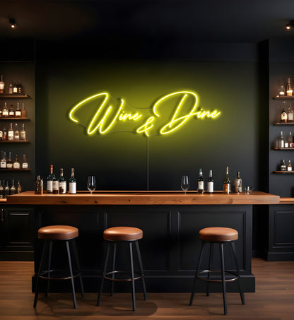 Wine & Dine LED Neon Sign