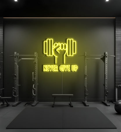 Never Give Up LED Neon Sign