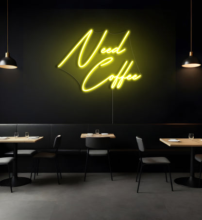 Need Coffee LED Neon Sign